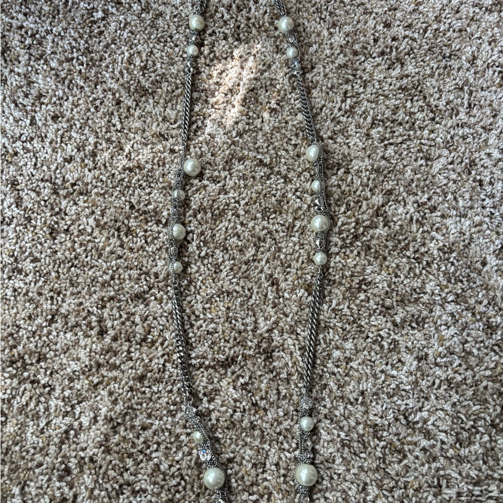 Vintage Givenchy Silver and Pearl Necklace